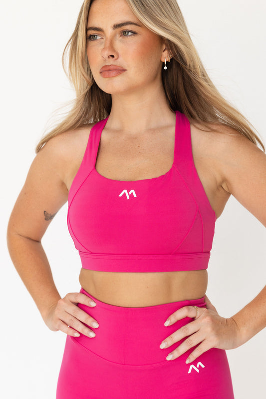 Elevate Sports Bra - Fuchsia Pink