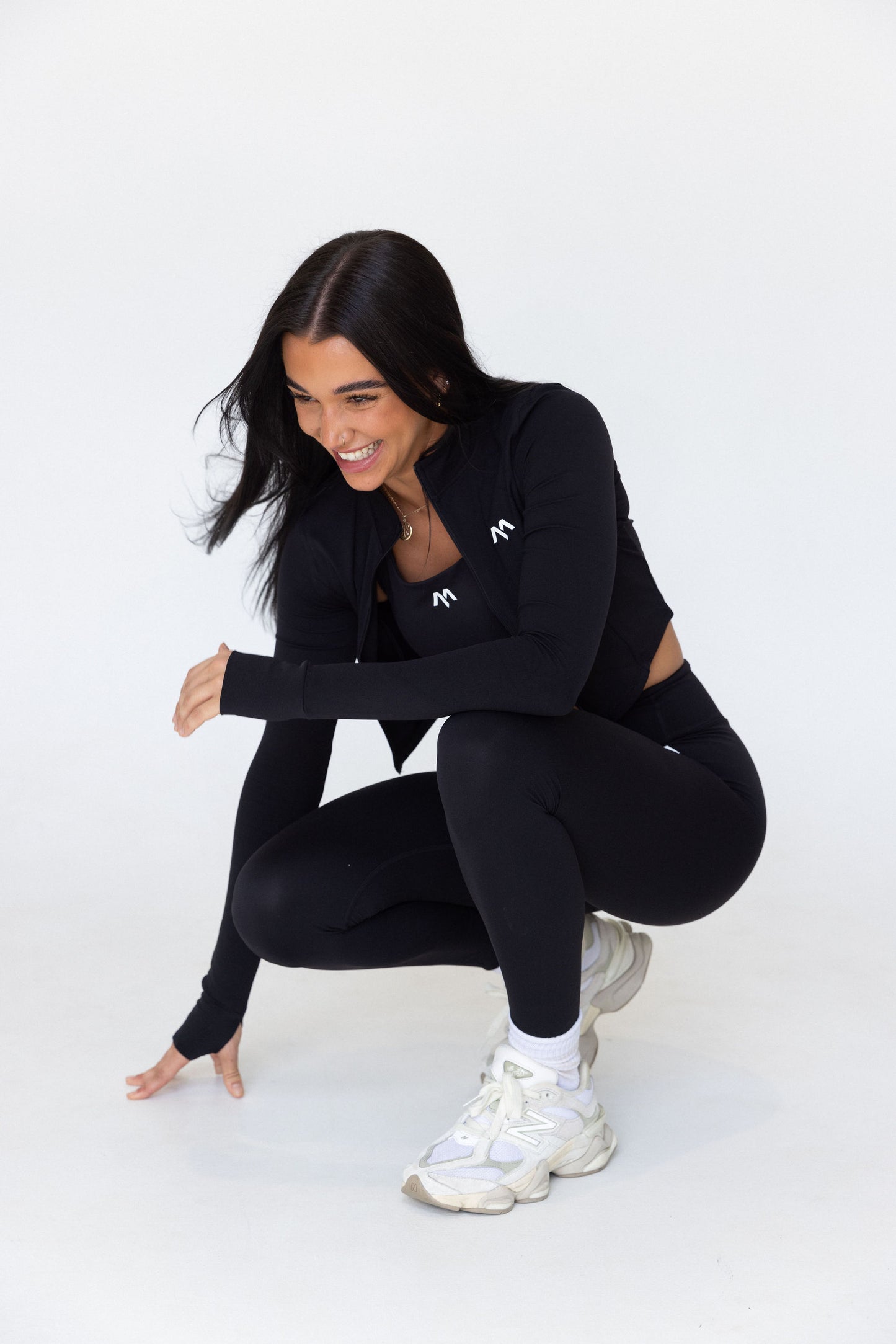 Elevate Zip-Up Crop - Black